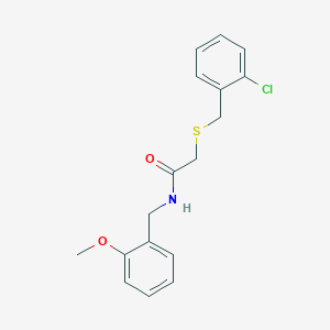 molecular formula C17H18ClNO2S B5815312 2-[(2-chlorobenzyl)thio]-N-(2-methoxybenzyl)acetamide 