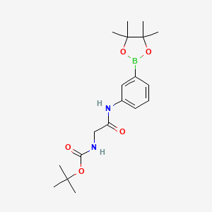 B581534 {[3-(4,4,5,5-Tetramethyl-[1,3,2]dioxaborolan-2-yl)-phenylcarbamoyl]-methyl}-carbamic acid tert-butyl ester CAS No. 1257651-17-4