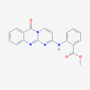 molecular formula C19H14N4O3 B5815358 methyl 2-[(6-oxo-6H-pyrimido[2,1-b]quinazolin-2-yl)amino]benzoate 