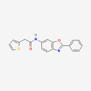 N-(2-phenyl-1,3-benzoxazol-6-yl)-2-(2-thienyl)acetamide