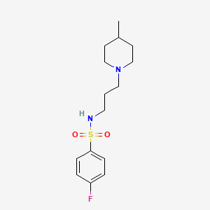 molecular formula C15H23FN2O2S B5815400 4-fluoro-N-[3-(4-methyl-1-piperidinyl)propyl]benzenesulfonamide 