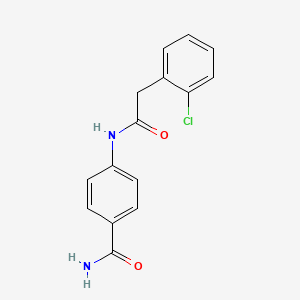 molecular formula C15H13ClN2O2 B5815403 4-{[(2-chlorophenyl)acetyl]amino}benzamide 