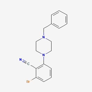 molecular formula C18H18BrN3 B581541 2-(4-苄基哌嗪-1-基)-6-溴苯甲腈 CAS No. 1260758-86-8