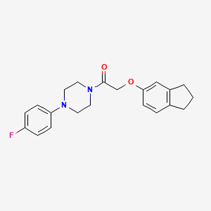 molecular formula C21H23FN2O2 B5815410 1-[(2,3-dihydro-1H-inden-5-yloxy)acetyl]-4-(4-fluorophenyl)piperazine 