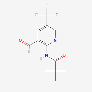 molecular formula C12H13F3N2O2 B581543 N-(3-Formyl-5-(trifluoromethyl)pyridin-2-yl)-pivalamide CAS No. 1261365-46-1