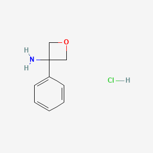 molecular formula C9H12ClNO B581544 3-Phenyloxetan-3-amine hydrochloride CAS No. 1211284-11-5