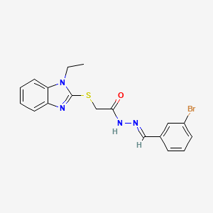 molecular formula C18H17BrN4OS B5815486 N'-(3-bromobenzylidene)-2-[(1-ethyl-1H-benzimidazol-2-yl)thio]acetohydrazide 