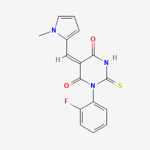 molecular formula C16H12FN3O2S B5815503 1-(2-fluorophenyl)-5-[(1-methyl-1H-pyrrol-2-yl)methylene]-2-thioxodihydro-4,6(1H,5H)-pyrimidinedione 