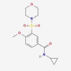 molecular formula C15H20N2O5S B5815527 N-cyclopropyl-4-methoxy-3-(4-morpholinylsulfonyl)benzamide 