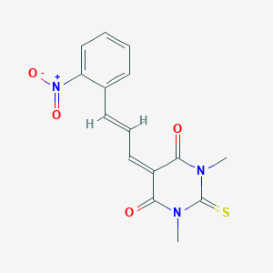 molecular formula C15H13N3O4S B5815549 1,3-dimethyl-5-[3-(2-nitrophenyl)-2-propen-1-ylidene]-2-thioxodihydro-4,6(1H,5H)-pyrimidinedione 