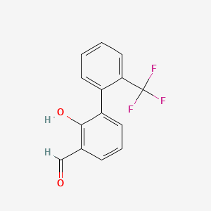molecular formula C14H9F3O2 B581556 2-Formyl-6-(2-trifluoromethylphenyl)phenol CAS No. 1261930-44-2