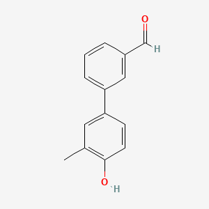molecular formula C14H12O2 B581557 4-(3-Formylphenyl)-2-methylphenol CAS No. 1261948-09-7