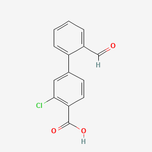 molecular formula C14H9ClO3 B581558 2-氯-4-(2-甲酰基苯基)苯甲酸 CAS No. 1261970-85-7