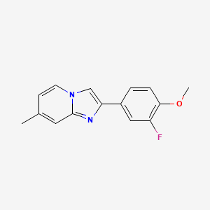 molecular formula C15H13FN2O B5815631 2-(3-fluoro-4-methoxyphenyl)-7-methylimidazo[1,2-a]pyridine 