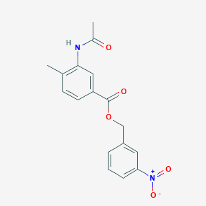 molecular formula C17H16N2O5 B5815634 3-nitrobenzyl 3-(acetylamino)-4-methylbenzoate 