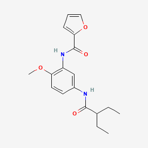molecular formula C18H22N2O4 B5815649 N-{5-[(2-ethylbutanoyl)amino]-2-methoxyphenyl}-2-furamide 