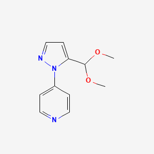molecular formula C11H13N3O2 B581565 4-(5-(dimethoxymethyl)-1H-pyrazol-1-yl)pyridine CAS No. 1269294-30-5