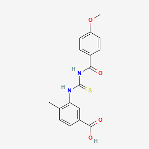 molecular formula C17H16N2O4S B5815651 3-({[(4-methoxybenzoyl)amino]carbonothioyl}amino)-4-methylbenzoic acid CAS No. 433693-57-3