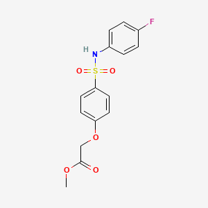 molecular formula C15H14FNO5S B5815654 methyl (4-{[(4-fluorophenyl)amino]sulfonyl}phenoxy)acetate 
