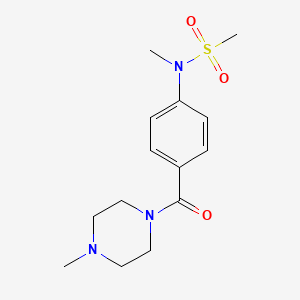 molecular formula C14H21N3O3S B5815680 N-methyl-N-{4-[(4-methyl-1-piperazinyl)carbonyl]phenyl}methanesulfonamide 
