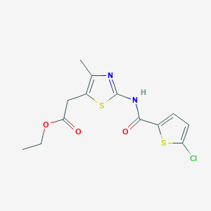 ethyl (2-{[(5-chloro-2-thienyl)carbonyl]amino}-4-methyl-1,3-thiazol-5-yl)acetate