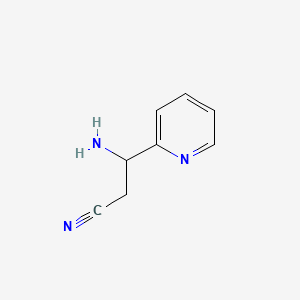 molecular formula C8H9N3 B581572 3-氨基-3-(吡啶-2-基)丙腈 CAS No. 1270489-77-4