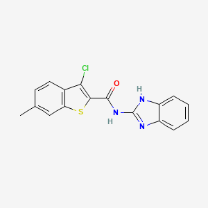 molecular formula C17H12ClN3OS B5815723 N-1H-benzimidazol-2-yl-3-chloro-6-methyl-1-benzothiophene-2-carboxamide 