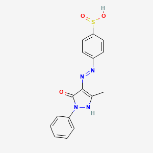 molecular formula C16H14N4O3S B5815757 4-[2-(3-methyl-5-oxo-1-phenyl-1,5-dihydro-4H-pyrazol-4-ylidene)hydrazino]benzenesulfinic acid 
