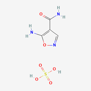 molecular formula C4H7N3O6S B581576 5-Aminoisoxazole-4-carboxamide hydrogensulfate CAS No. 1273577-24-4