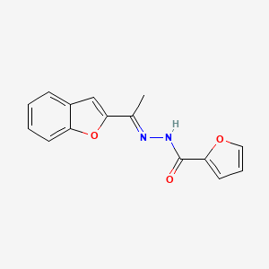 molecular formula C15H12N2O3 B5815771 N'-[1-(1-benzofuran-2-yl)ethylidene]-2-furohydrazide 