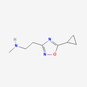 B581579 2-(5-Cyclopropyl-1,2,4-oxadiazol-3-yl)-N-methylethanamine CAS No. 1227465-59-9