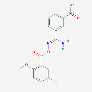 molecular formula C15H12ClN3O5 B5815857 N'-[(5-chloro-2-methoxybenzoyl)oxy]-3-nitrobenzenecarboximidamide 