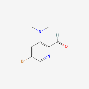 molecular formula C8H9BrN2O B581587 5-溴-3-(二甲氨基)吡啶-2-甲醛 CAS No. 1289061-05-7