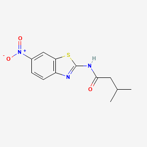 molecular formula C12H13N3O3S B5815907 3-methyl-N-(6-nitro-1,3-benzothiazol-2-yl)butanamide 