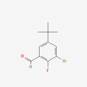 molecular formula C11H12BrFO B581592 3-溴-5-叔丁基-2-氟苯甲醛 CAS No. 1291487-24-5