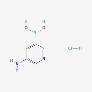 molecular formula C5H8BClN2O2 B581595 (5-氨基吡啶-3-基)硼酸盐酸盐 CAS No. 1310384-34-9