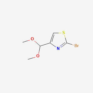 molecular formula C6H8BrNO2S B581599 2-Bromo-4-(dimethoxymethyl)-1,3-thiazole CAS No. 1313399-79-9