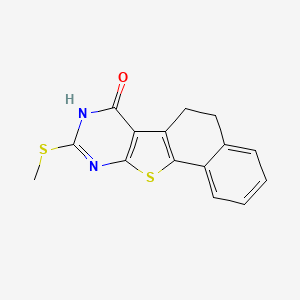 molecular formula C15H12N2OS2 B5815995 9-(methylthio)-5,8-dihydronaphtho[2',1':4,5]thieno[2,3-d]pyrimidin-7(6H)-one 