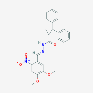 molecular formula C25H23N3O5 B5816005 N'-(4,5-dimethoxy-2-nitrobenzylidene)-2,2-diphenylcyclopropanecarbohydrazide 