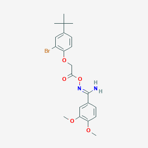 molecular formula C21H25BrN2O5 B5816014 N'-{[(2-bromo-4-tert-butylphenoxy)acetyl]oxy}-3,4-dimethoxybenzenecarboximidamide 