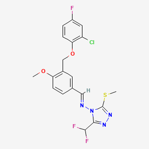 molecular formula C19H16ClF3N4O2S B5816025 N-{3-[(2-chloro-4-fluorophenoxy)methyl]-4-methoxybenzylidene}-3-(difluoromethyl)-5-(methylthio)-4H-1,2,4-triazol-4-amine 