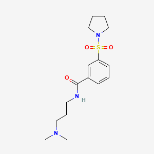 molecular formula C16H25N3O3S B5816040 N-[3-(dimethylamino)propyl]-3-(1-pyrrolidinylsulfonyl)benzamide 