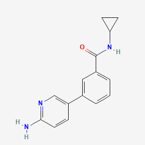 molecular formula C15H15N3O B581605 3-(6-氨基吡啶-3-基)-N-环丙基苯甲酰胺 CAS No. 1314985-40-4
