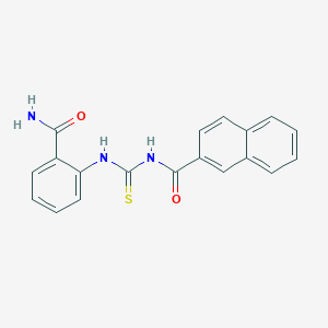 molecular formula C19H15N3O2S B5816056 N-({[2-(aminocarbonyl)phenyl]amino}carbonothioyl)-2-naphthamide 