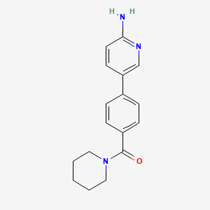molecular formula C17H19N3O B581608 (4-(6-氨基吡啶-3-基)苯基)(哌啶-1-基)甲酮 CAS No. 1314987-03-5