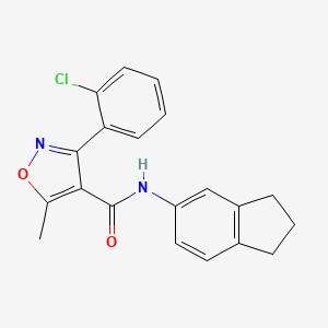 molecular formula C20H17ClN2O2 B5816103 3-(2-chlorophenyl)-N-(2,3-dihydro-1H-inden-5-yl)-5-methyl-4-isoxazolecarboxamide 