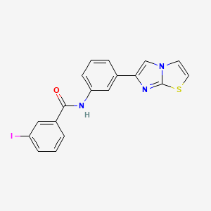 molecular formula C18H12IN3OS B5816131 N-(3-imidazo[2,1-b][1,3]thiazol-6-ylphenyl)-3-iodobenzamide 