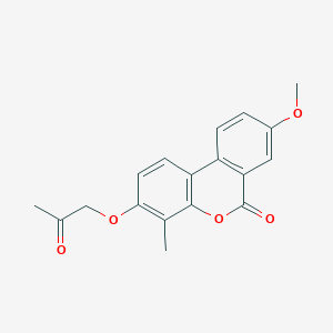 molecular formula C18H16O5 B5816146 8-methoxy-4-methyl-3-(2-oxopropoxy)-6H-benzo[c]chromen-6-one 