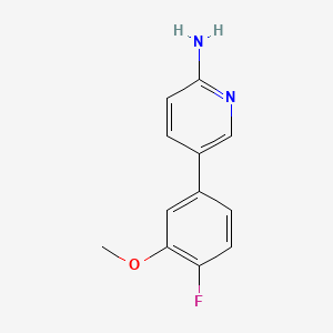 molecular formula C12H11FN2O B581616 5-(4-Fluoro-3-methoxyphenyl)pyridin-2-amine CAS No. 1314988-51-6