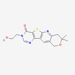 3-(2-hydroxyethyl)-8,8-dimethyl-7,10-dihydro-8H-pyrano[3'',4'':5',6']pyrido[3',2':4,5]thieno[3,2-d]pyrimidin-4(3H)-one